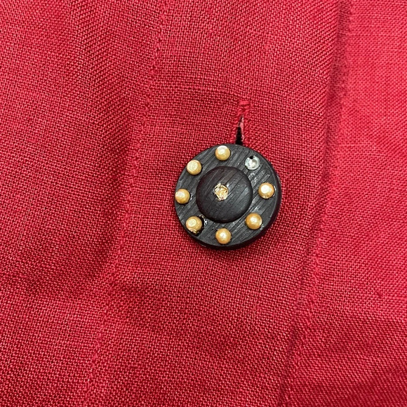 Neiman Marcus Exclusive Maroon 100% Linen Tunic Button Front Blouse Size 1X - Picture 4 of 10